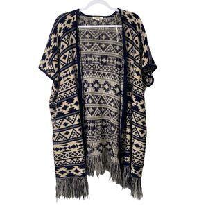 Double Zero Southwestern Santa Fe Aztec Cardiagn Pancho Vest Women's Size M/L